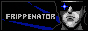 A black and blue 88x31 button. On right is a man with sunglasses, and to the left is pixel text that reads 'Frippenator.'