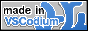A grey and light blue 88x31 button that discloses that this site was made with VS Codium.